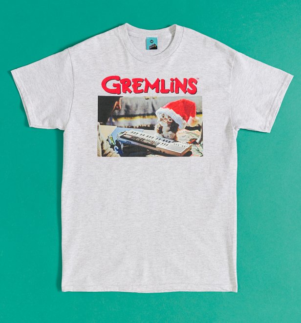 Gremlins Gizmo Christmas Ash Grey T-Shirt Gremlins Gizmo Christmas Ash Grey T-Shirt